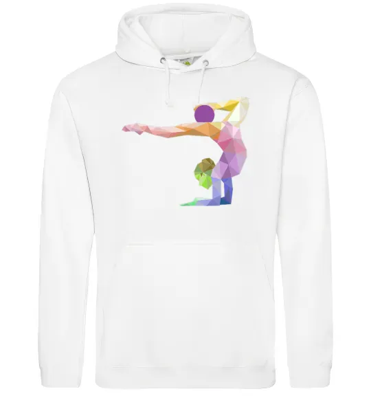 Чоловіча толстовка (худі) Гімнастка геометрія Білий фото