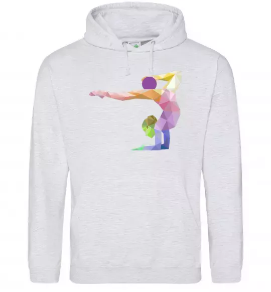 Чоловіча толстовка (худі) Гімнастка геометрія Сірий меланж фото