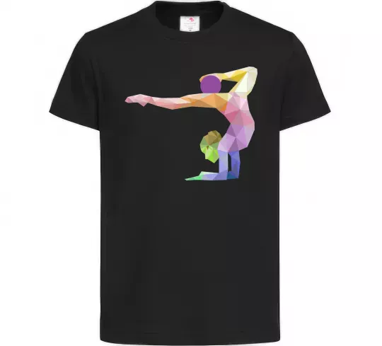 Детская футболка Гімнастка геометрія Черный фото