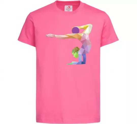 Детская футболка Гімнастка геометрія Ярко-розовый фото