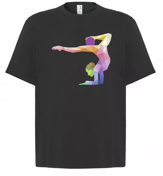 Футболка Оверсайз Гімнастка геометрія Чорний фото