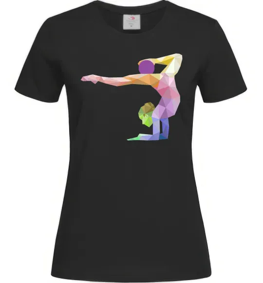 Жіноча футболка Гімнастка геометрія Чорний фото