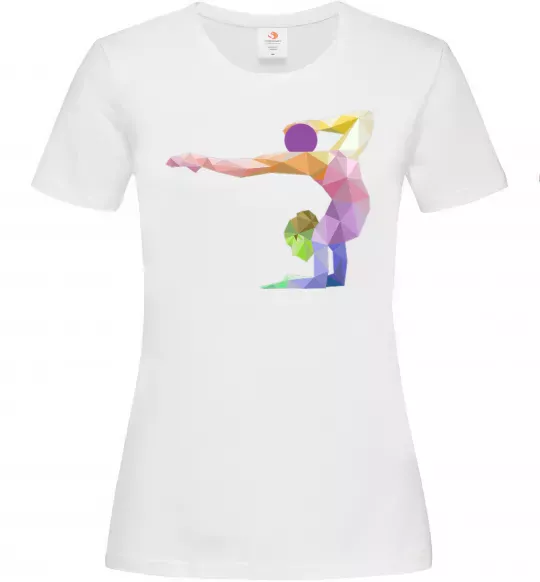 Жіноча футболка Гімнастка геометрія Білий фото