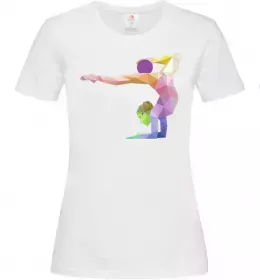 Женская футболка Гімнастка геометрія Белый фото