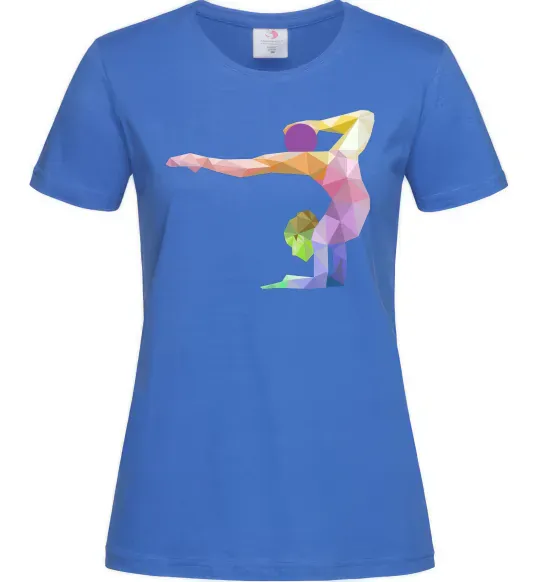 Жіноча футболка Гімнастка геометрія Яскраво-синій фото