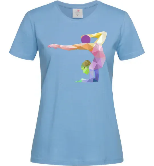 Жіноча футболка Гімнастка геометрія Блакитний фото