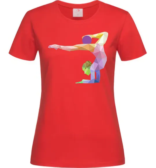 Жіноча футболка Гімнастка геометрія Червоний фото