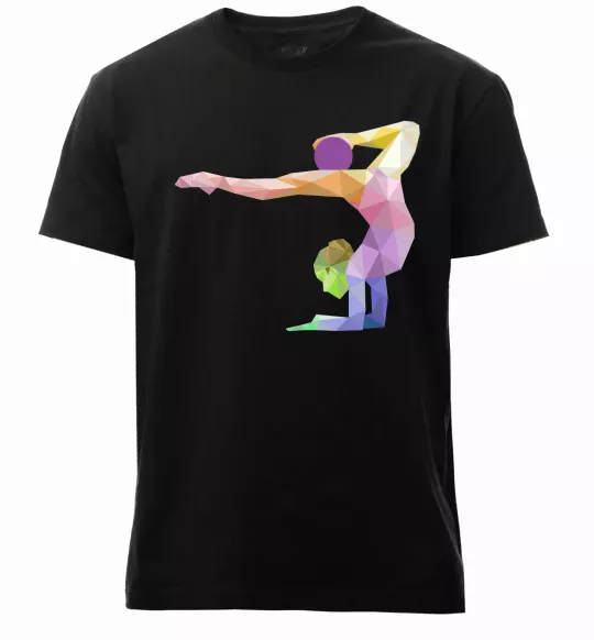 Чоловіча преміум футболка Гімнастка геометрія Чорний фото