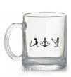 Чашка скляна Йога скелеты Прозорий фото