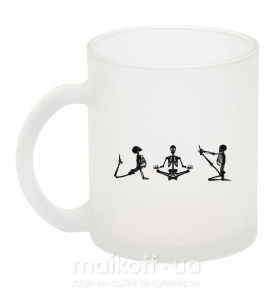 Чашка стеклянная Йога скелеты Фроузен фото