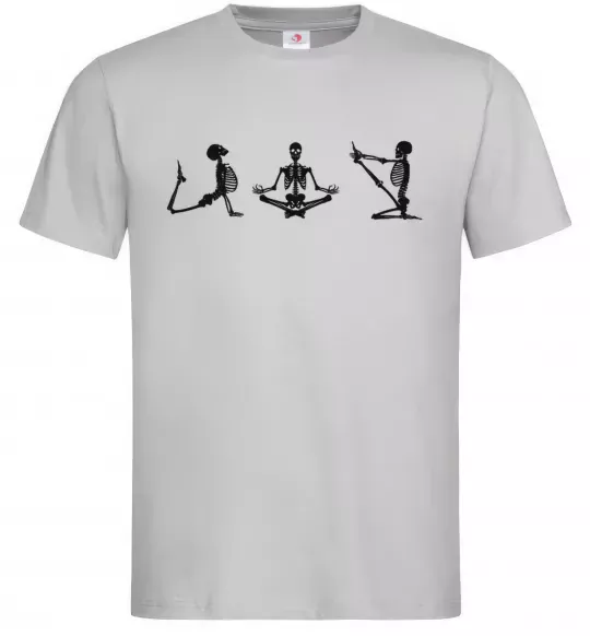 Мужская футболка Йога скелети Серый фото