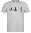 Мужская футболка Йога скелети Серый фото