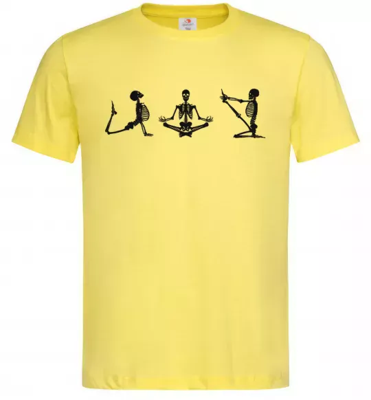 Мужская футболка Йога скелети Лимонный фото