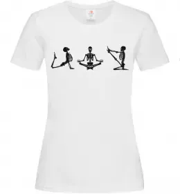 Женская футболка Йога скелети Белый фото