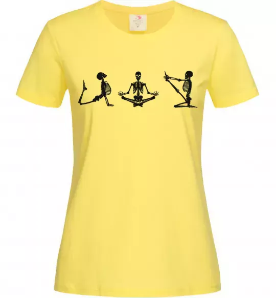 Жіноча футболка Йога скелети Лимонний фото