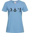 Жіноча футболка Йога скелети Блакитний фото
