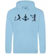 Мужская толстовка (худи) Йога скелети Голубой фото