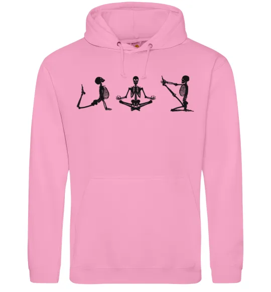 Жіноча толстовка (худі) Йога скелети Рожевий фото
