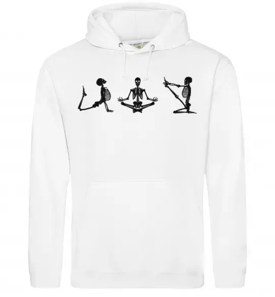 Жіноча толстовка (худі) Йога скелети Білий фото