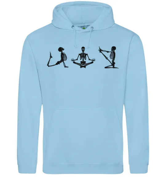 Жіноча толстовка (худі) Йога скелети Блакитний фото