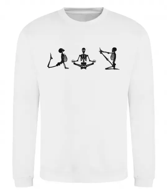 Свитшот Йога скелети Белый фото