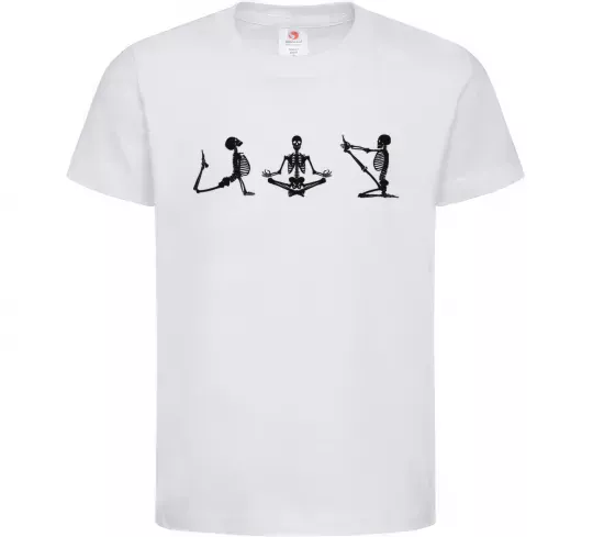 Детская футболка Йога скелети Белый фото