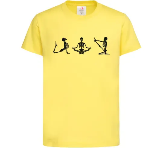 Детская футболка Йога скелети Лимонный фото