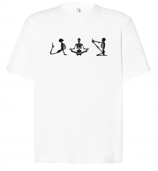 Футболка Оверсайз Йога скелети Белый фото