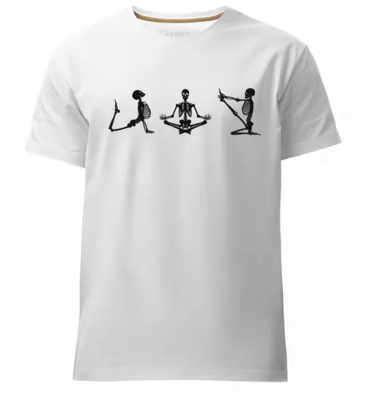 Мужская премиум футболка Йога скелети Белый фото