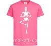 Детская футболка Скелет йога Ярко-розовый фото