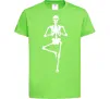 Детская футболка Скелет йога Лаймовый Детская футболка Скелет йога Лаймовый фото