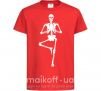 Детская футболка Скелет йога Красный фото