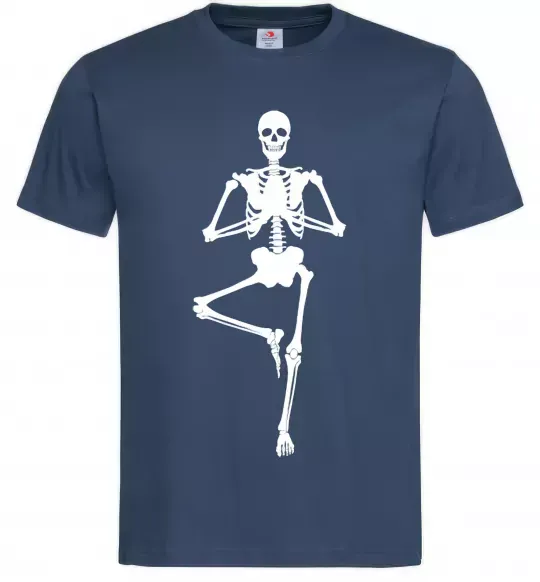 Чоловіча футболка Скелет йога Темно-синій фото