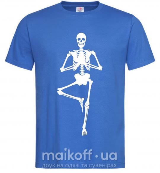 Мужская футболка Скелет йога Ярко-синий фото