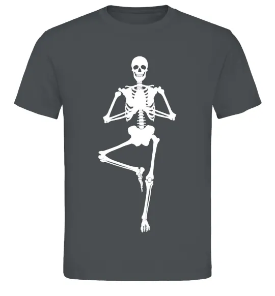 Чоловіча футболка Скелет йога Графіт фото