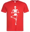 Чоловіча футболка Скелет йога Червоний фото