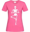 Жіноча футболка Скелет йога Яскраво-рожевий Жіноча футболка Скелет йога Яскраво-рожевий фото