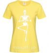 Женская футболка Скелет йога Лимонный фото