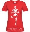 Жіноча футболка Скелет йога Червоний фото