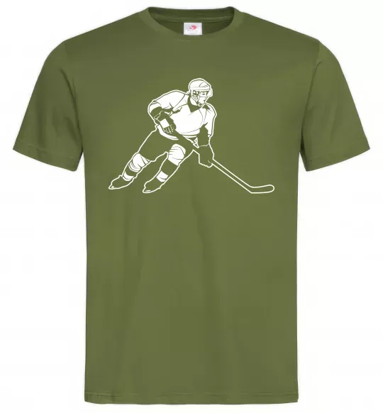 Мужская футболка Хокеїст Оливковый фото