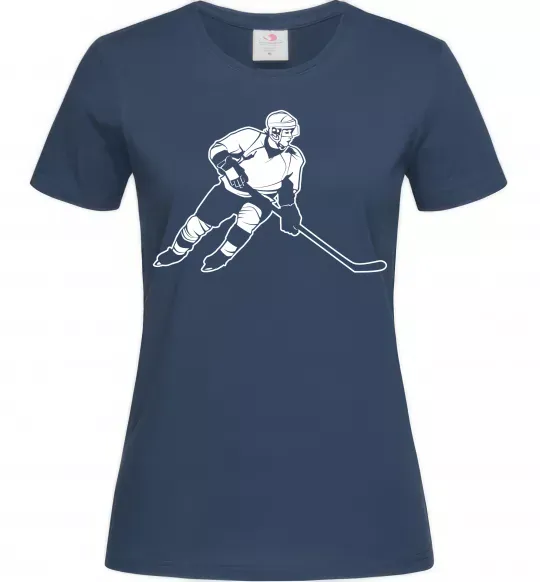 Жіноча футболка Хокеїст Темно-синій фото