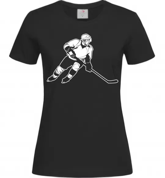 Жіноча футболка Хокеїст Чорний фото