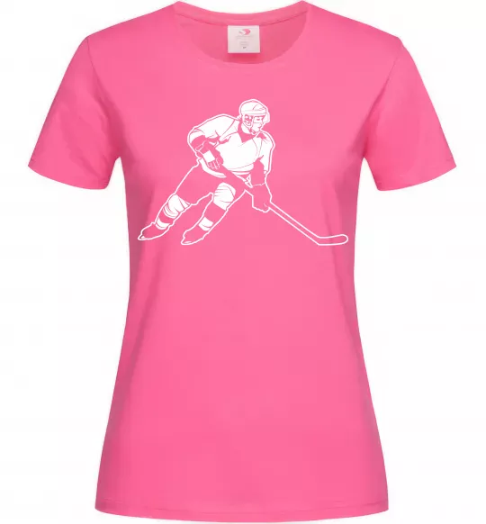 Жіноча футболка Хокеїст Яскраво-рожевий фото