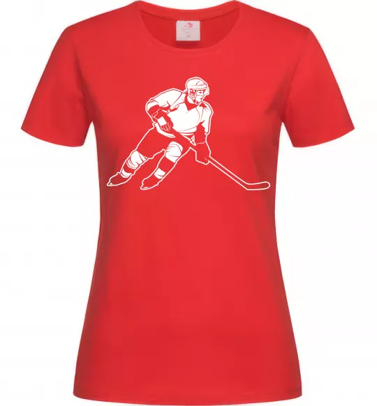 Жіноча футболка Хокеїст Червоний фото