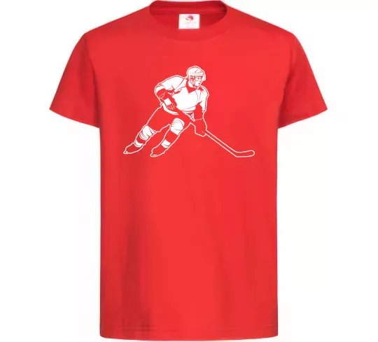 Дитяча футболка Хокеїст Червоний фото