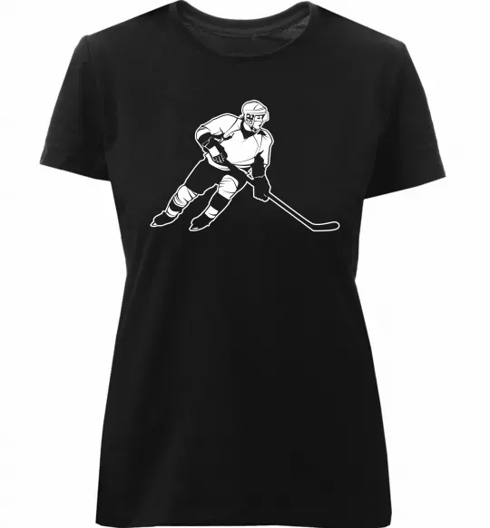 Женская премиум футболка Хокеїст Черный фото