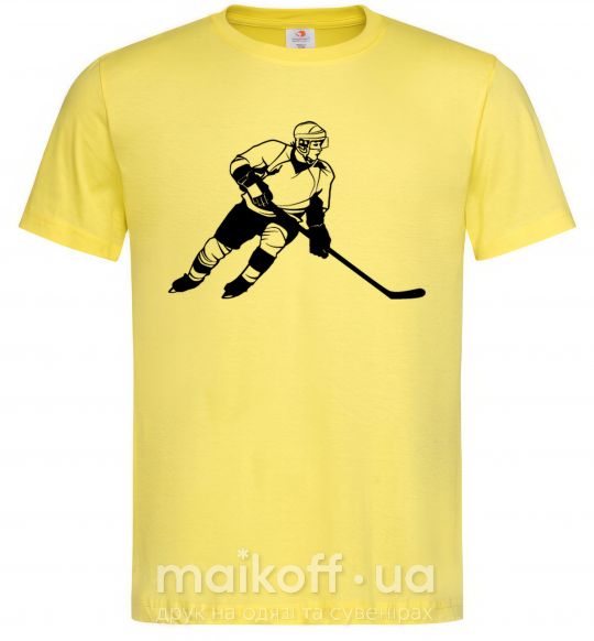 Мужская футболка Хоккеист Лимонный фото