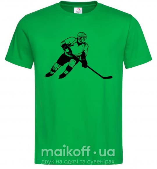 Мужская футболка Хоккеист Зеленый фото