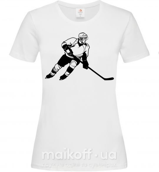 Женская футболка Хоккеист Белый фото