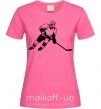 Женская футболка Хоккеист Ярко-розовый фото